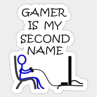 Stick Figure Video Gamer Sticker